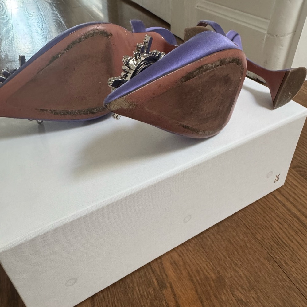 Amina Muaddi Purple Begum Slingbacks - Picture 4 of 6